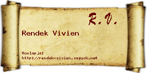 Rendek Vivien névjegykártya